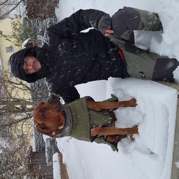 You should see a picture of myself and my dog here.